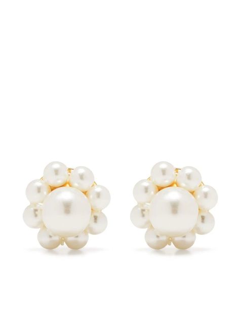 Simone Rocha pearl-embellished Earrings - Farfetch Simone Rocha Earrings, Pearl Embellishment, Daisy Studs, Demi Fine Jewelry, Pearl Types, Cluster Earrings, Fine Earrings, Fit Check, Pricing Jewelry