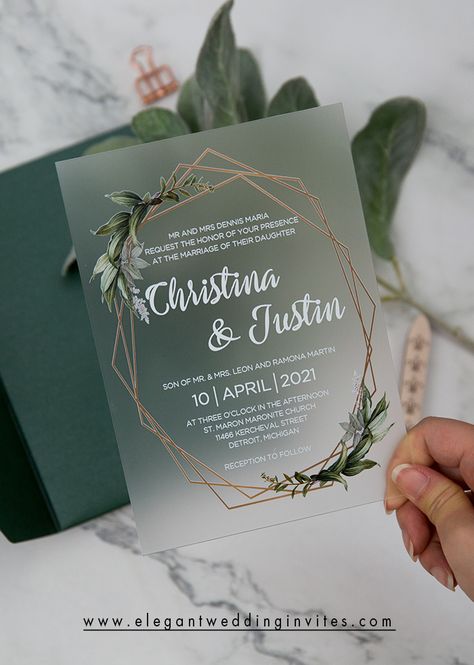 Wedding Invitation Trends, Unique Wedding Cards, Wedding Color Trends, Creative Wedding Invitations, Acrylic Wedding Invitations, 카드 디자인, Future Wedding Plans, Acrylic Wedding, Invitation Card Design