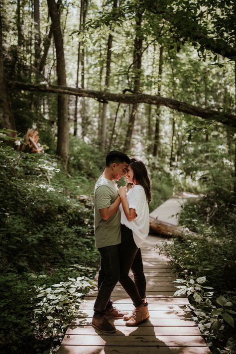 These two did some Pisgah National Forest hiking for their summer mountain engagement photos, this includes, waterfall engagement photos, mountain engagement ideas, and so much more. Click below see all the outdoor engagement photo ideas in the Pisgah national Forest. #engagement #mountains Engagement Photoshoot Greenery, Nature Trail Engagement Photos, Hiking Trail Engagement Photos, Outdoor Woods Engagement Photos, Engagement Forest Photos, Engagement Photos Scenery, Forest Proposal Photos, Unique Fun Engagement Photos, Rustic Prenup Shoot Photo Ideas