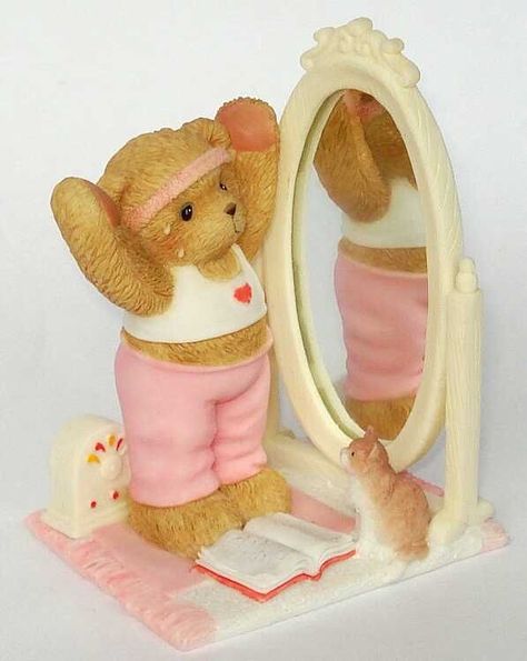 Fitness Fun, The Mirror, Teddy Bear, Mirror, Pink