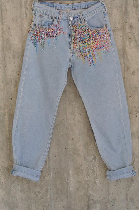 Distressed Vintage Boyfriend Jeans/Hipster Jeans/All | Etsy Jean Diy, Patches Vintage, Redone Jeans, Vintage Boyfriend Jeans, Jeans Grunge, Stella Jeans, Hipster Jeans, Ripped Jeggings, Grunge Jeans