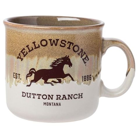 Silver Buffalo Yellowstone Dutton Ranch Silo Reactive Glaze Ceramic Camper Mug, 20 Ounces Ranch Montana, Yellowstone Dutton Ranch, Dutton Ranch, Camper Mug, Loose Change, Glaze Ceramics, Reactive Glaze, Fun Cup, Paper Weight