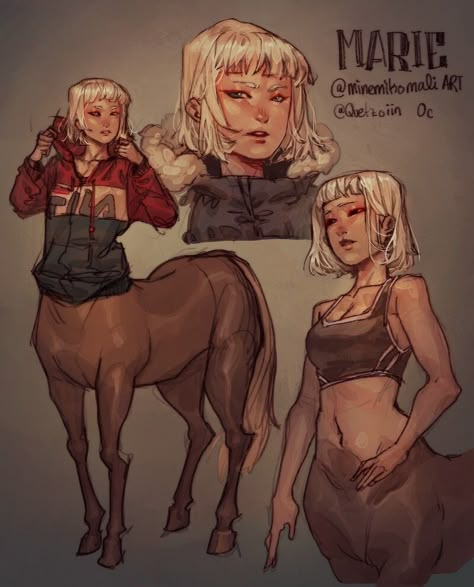 Deer Centaur, Female Centaur, Hybrid Creatures, Hybrid Art, Art Basics, Modern Fantasy, Paintings And Drawings, Artist Style, Female Character Design