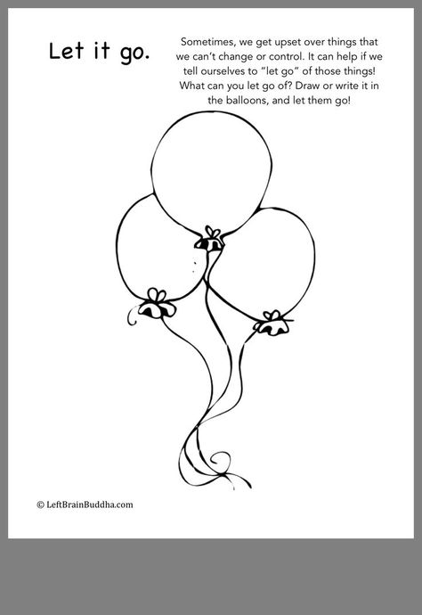 Let it go activity and coloring page Family Therapy Worksheets, Group Therapy Activities, Mental Health Activities, Dbt Skills, Learn To Live, School Social Work, Therapeutic Activities, Counseling Activities, Child Therapy