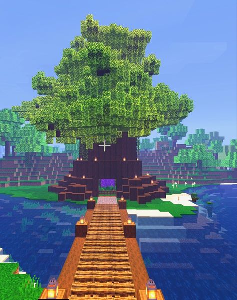 Enchanted Tree Minecraft, Minecraft Enchantments, Minecraft Tree, Minecraft Kingdom, Enchanted Tree, Minecraft Banners, Our Town, Minecraft Architecture, Our World