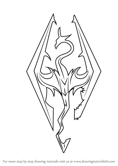 Skyrim Logo Art, Skyrim Drawing Easy, Skyrim Tattoo Stencil, Skyrim Art Drawing, Simple Skyrim Tattoo, Skyrim Flash Tattoo, Skyrim Dragon Drawing, Skyrim Drawing Sketches, Skyrim Line Art