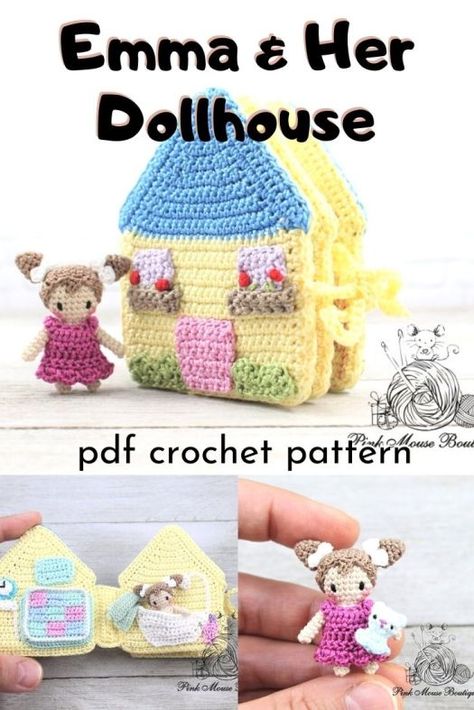 Crochet Doll House Pattern, How To Make A Doll House, Kat Haken, Boy Crochet Patterns, Activity Cube, Crochet Baby Toys, Haken Baby, Crochet For Boys, Crochet Books