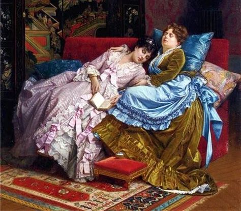 Reading... Auguste Toulmouche, Female Portraits, French Art, Belle Epoque, Dark Backgrounds, Classic Art, Warm Colors, Photography Print, Art History