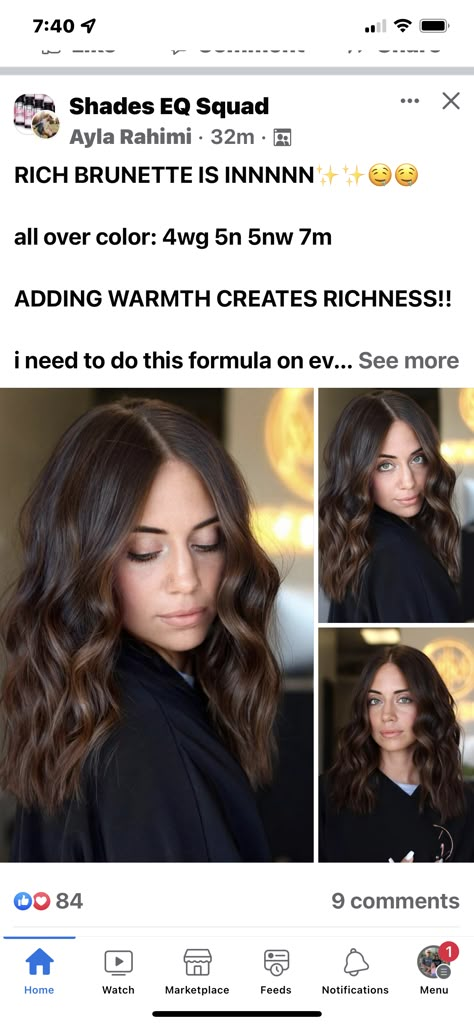 Hair Color Formulas Brown, Warm Brunette Shades Eq Formula, Redken Shades Eq Gloss Formulas Brown, Red Brown Hair Formula, Brown Hair Color Formulas, Dark Brown Shades Eq Formula, Brown Formulas Redken, Brunette Formulas, Chestnut Brown Shades Eq Formula