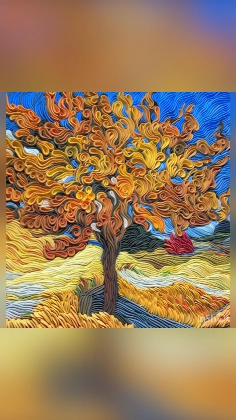 Clay Framed Art, Clay Quilling, Clay Landscape, Painting Polymer Clay, Polymer Clay Painting, Clay Painting, Polymer Clay Embroidery, Art Painting Tools, Diy Abstract Canvas Art