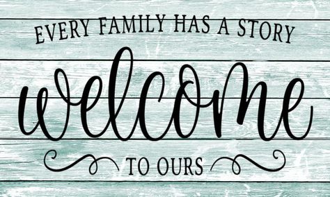 Every Family has a Story Welcome to Ours Sign Everyday | Etsy Every Family Has A Story Welcome To Ours, Every Family Has A Story, Hope Chests, Iron Straps, Wood Block Crafts, Winter Signs, Tree Signs, Summer Signs, Interior Remodel