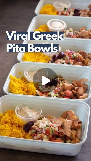 KRISTA POOL | stayfitmom.com on Instagram: "The Greek Pita Bowls are BACK! This is the new and improved version that went in my meal prep cookbook. Save for #mealprep day!

Per Bowl:
397 calories
34.4p / 31c / 15f

Chopped Veggies:
2 roma 🍅(240g)
1 small red onion (100g)
1 cucumber(175g)
Toss in juice of 1/2 🍋 

Ingredients for the Rice:
1 cup rice (I like jasmine or basmati)
2 cups water
1/2 tablespoon turmeric
1/2 teaspoon salt
1/4 teaspoon pepper
bay leaf 

Per Bowl:
5 ounces cooked boneless, skinless, chicken thighs
4 grams fat free feta (Trader Joes has this)
2 kalamata olives
2 tablespoons Tzatziki (recipe in my meal prep cookbook but store bought works fine too)

Serve cold or warmed up with Pita Bread. Enjoy!" Greek Pita Bowls, Krista Pool, Tzatziki Recipe, Macro Meal Plan, Greek Pita, Chopped Veggies, Tzatziki Recipes, Macro Meals, Boneless Skinless Chicken Thighs