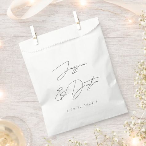 Elegant Minimalist Names Date Script Black Wedding Favor Bag Black Wedding Favors, Dog And Human, White Wedding Favors, Candy Bag Favors, Cookie Wedding Favors, Wedding Pets, Planning Inspiration, Candy Favors, Wedding Favor Bags