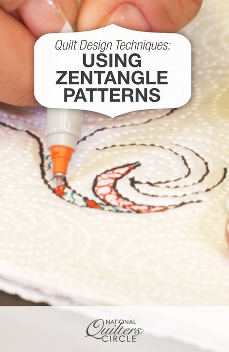 Using Zentangle Patterns in Your Quilt Designs | National Quilters Circle Easy Hand Quilting, Contemporary Art Quilt, Free Motion Quilting Designs, Crazy Quilt Stitches, Quilting Stitches, Machine Quilting Ideas, Quilting Blogs, Quilting Board, Quilting Designs Patterns