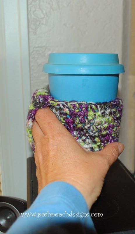 Posh Pooch Designs Dog Clothes: Happy Handle Coffee Cozy By Moogly - It's Genius! Crochet Cup Sleeve With Handle, Crochet Can Cozy With Handle, Crochet Mug Cozy With Handle, Crochet Coffee Sleeve With Handle, Crochet Coffee Cozy With Handle, Crochet Cup Cozy With Handle, Cup Cozy With Handle, Coffee Sleeve Pattern, Crochet Cozies