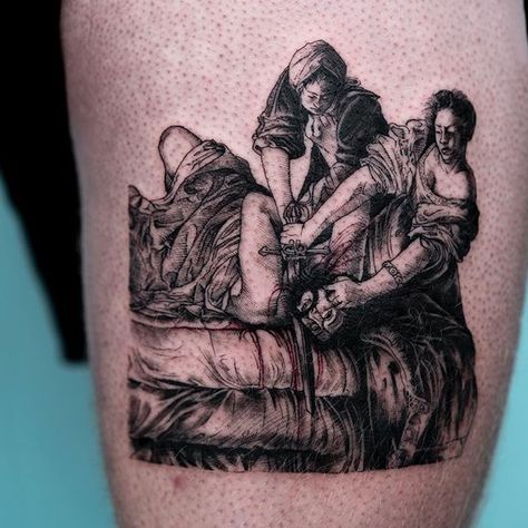 OOZY / (@oozy_tattoo) • Instagram photos and videos Oozy Tattoo, South Korean Tattoo, Judith And Holofernes, Korean Tattoo, Korean Tattoo Artist, Artemisia Gentileschi, Korean Tattoos, Blackwork Tattoos, Sick Tattoo