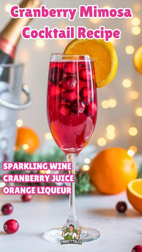 "Elevate your holiday celebrations with this delightful Cranberry Mimosa Cocktail Recipe! Perfect for Thanksgiving games for adults and Christmas brunch drinks, this refreshing mimosa drink combines sparkling wine with a vibrant cranberry juice. Add a touch of elegance with sugared cranberries, making it a festive choice for Christmas party drinks. Explore our easy Cranberry Mimosa recipe and impress your guests with these delicious Christmas drinks alcohol recipes!" Christmas Brunch Drinks, Cranberry Mimosa Recipe, Cranberry Mimosas, Mimosa Cocktail Recipes, Mimosa Drink, Cranberry Mimosa, Thanksgiving Games For Adults, Peppermint Martini, Christmas Drinks Alcohol Recipes