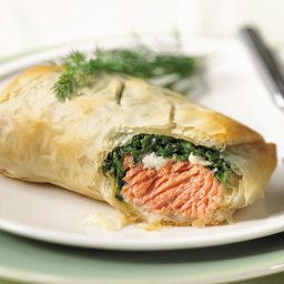 Salmon Wrap, Phyllo Recipes, Salmon Spinach, Frozen Salmon, Pampered Chef Recipes, Salmon Seasoning, The Pampered Chef, Recipes Seafood, Phyllo Dough