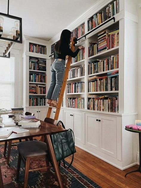 Dining Room Bookshelves, Build Your Own Shelves, Dream Home Library, Dining Room Library, Room Bookshelf, Library Room, Library Wall, Room Library, Home Library Design