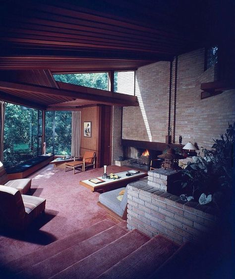 60s Interior, 70s Interior, 70s House, 70s Home, 70s Home Decor, Mid Century Architecture, Casa Vintage, Mid Century Modern Interiors, Organic Architecture