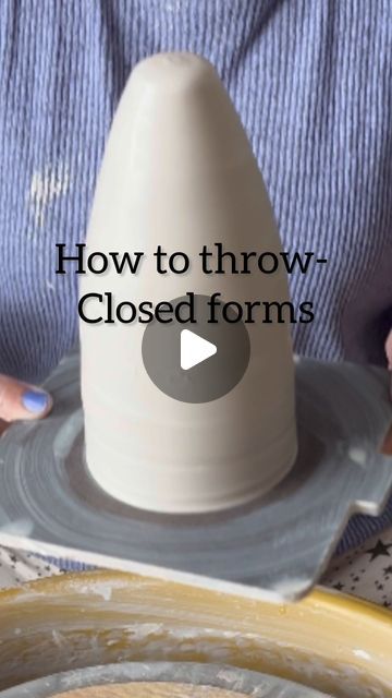 Anjali | QUIRKY CERAMICS on Instagram: "Tip for closed forms: 👻Even walls with a wooden rib so the cylinder won’t flop while closing 👻 Leave an inch or more at the top of the cylinder to close and to avoid buckling  👻 Use rib to strengthen the walls and collar it while pulling towards inside 👻 Compress the top after closing! I have used Kota porcelain here which is great for this form! It’s a translucent clay great for pumpkins and ghost luminaries! You could find it and more at @claykingceramics  Thanks clay king 👑@claykingceramics👑 for sponsoring this post! Use my code👑 “Quirky” 👑to save 👑 $5 on $50 and $10 on $100 purchases! 👑  P.S: the ghost at the end is a normal white stoneware shown for reference of the shape! Hope you find it helpful! 🫶🏼" Pottery Closed Form, Ghost Luminaries, Clay Cylinders, Quirky Ceramics, Translucent Clay, Pottery Form, Pottery Making, The Ghost, Pumpkins