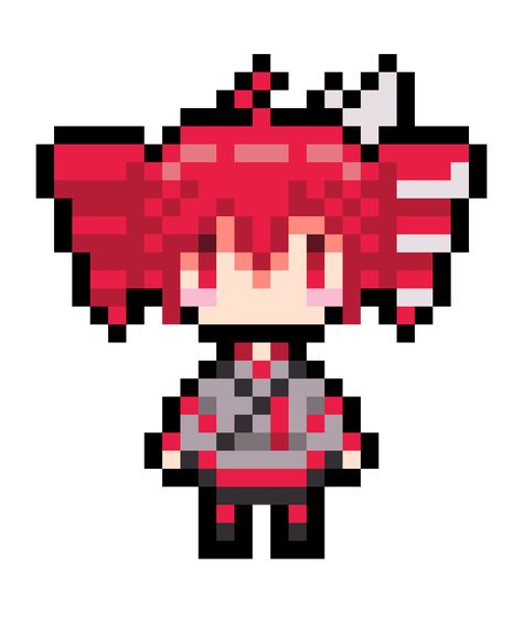 Vtuber Pixel Art, Vocaloid Perler Beads, Miku Perler Beads, Vocaloid Pixel Art, Miku Pixel Art, Pixel Art Kawaii, Kasane Teto, Pearl Beads Pattern, Easy Pixel Art