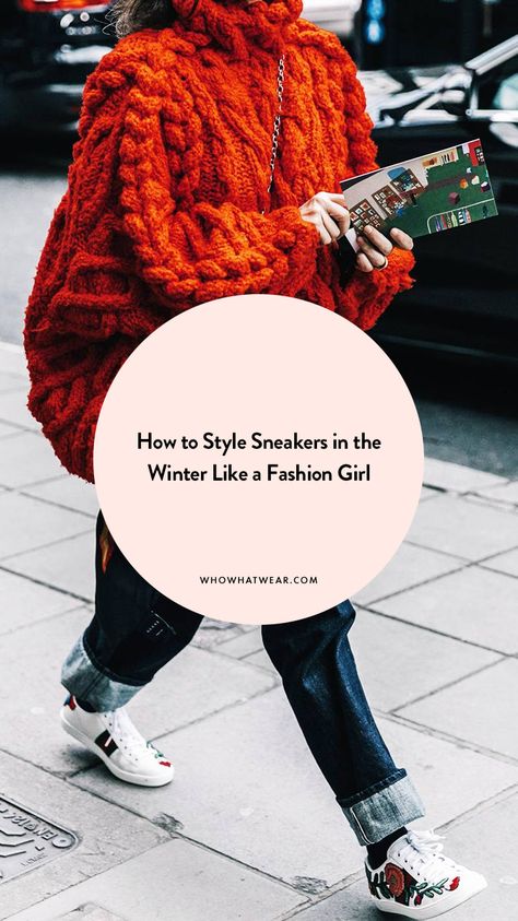 How to wear sneakers in the winter Winter Work Outfits With Sneakers, Sneaker Winter Outfit, How To Wear Socks With Sneakers, Socks With Sneakers Outfit, Black Slip On Sneakers Outfit, Stylish Sneakers Outfit, Socks With Sneakers, Sneakers With Socks, Winter Sneakers Outfit