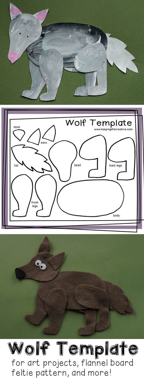 Crafts for Kids | FREE printable wolf template for art projects, flannel or bulletin board pattern, and much more! Wolf Craft, Animal Art Projects, Flannel Board, Ideas Craft, Animal Crafts For Kids, Craft Night, Themed Crafts, Little Pigs, Animal Crafts