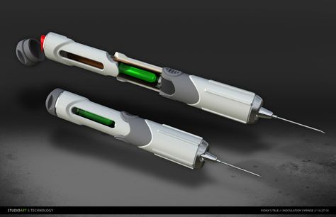 Travis Jackson Cyberpunk Gadgets Concept, Syringe Concept Art, Sci Fi Syringe, Sci Fi Medical Equipment, Sci Fi Technology, Scifi Technology, Future Technology Concept, Concept Phones, Futuristic Tech