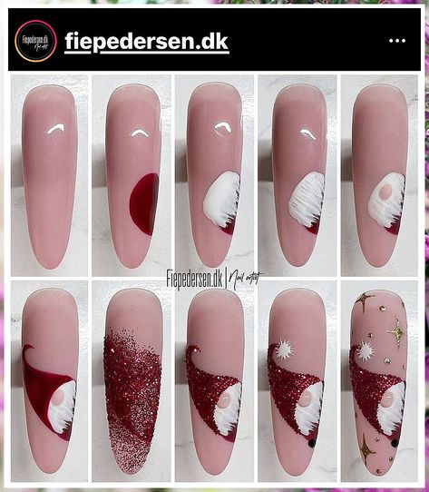 Christmas Nail Art Designs - Just Face It! - Looking for a product is not easy. Try here to get all your supplies. Gnome Nails Art, Gnome Nail Designs, Christmas Gnome Nails, Gnome Nails, Xmas Nail Art, Christmas Gel Nails, Christmas Nail Art Designs, Nail Art Designs Videos, Christmas Nails Acrylic