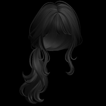 Wavy Low Ponytail(Black) Roblox Hair Ponytail, Low Ponytail Drawing, Long Black Hair Ponytail, Down Ponytail, Ponytail Drawing, Roblox Items, Short Ponytail, Black Ponytail Hairstyles, Side Ponytail