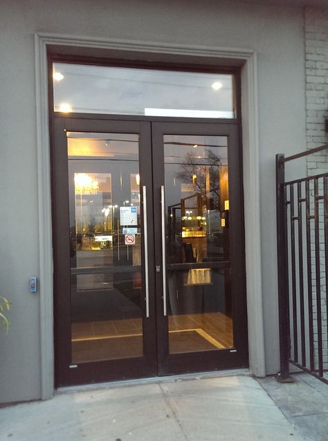 front doors Clinic Entrance Design Front Doors, Office Front Door Entrance, Commercial Exterior Doors, Commercial Entry Doors, Commercial Glass Doors, Wood Glass Door, Glass Entrance Doors, Aluminium Front Door, Restaurant Door