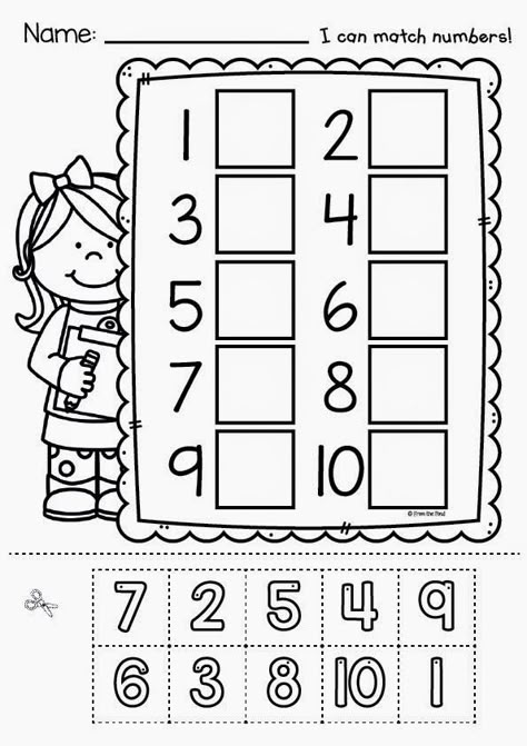 FREE Cut and Paste Number Worksheet Numbers 1 10 Worksheet Preschool, Number 10 Craft, 1 To 10 Numbers Activities, Number Matching Preschool, Numbers 1-10, Preschool Numbers Activities, Number Matching Worksheet, Number 1 To 10, Preschool Numbers