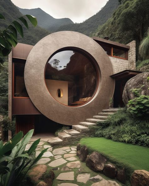 Circle Building Design, Circle Architecture Design, Artecture Design, Buildings Inspired By Nature, Circle House Architecture, Circle House Design, Unique Architecture House, Architecture Inspired By Nature, Circular Organic Architecture