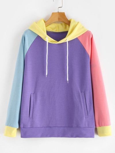 Purple Autumn, Color Block Hoodie, Urban Fashion Trends, Thrifted Outfits, Cute Sweatshirts, Hoodies For Sale, Looks Style, Looks Vintage, Look Cool