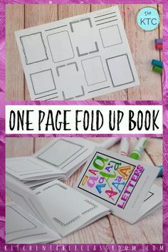 One Page Fold Up Book, Uppfostra Barn, Free Printable Templates, Make A Book, Penanda Buku, Bookmaking, Piece Of Paper, Kids Games, Up Book