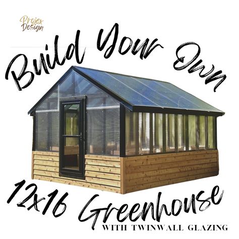 12' x 16' Greenhouse with Twinwall Glazing by ProjexDesign on Etsy Timber Frame Greenhouse, Wood Greenhouse Plans, Greenhouse Shed Combo, Beautiful Greenhouse, Garage Construction, Garden Sanctuary, Carport Plans, Large Greenhouse, Greenhouse Garden