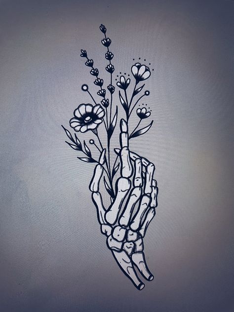 Skeleton Hand With Flowers, Tattoos For Women Sleeve, Skeleton Hands Drawing, Badass Drawings, Magic Runes, Armband Tattoos, Skeleton Drawings, Western Tattoos, Skeleton Hand Tattoo