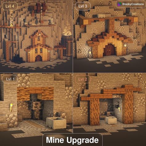 Minecraft Builds & Tutorials on Instagram: “4 Cool Mine Upgrades! ⛏ Follow @minecraftbuildvibe 🌱 Follow @minecraftbuildvibe 🍃 📸 @blockycreations #minecraft #minecraftbuilds…” Minecraft Room, Minecraft Inspo, Minecraft Crafts, Minecraft Builds, Minecraft Creations, Cute Games, Minecraft Designs, Home Upgrades, Minecraft Houses