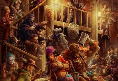 Pawns And Pints NPC Codex: The Red Raven Inn Volume: I Adventurer's Guild, Fantasy Party, Dnd Art, Fantasy Setting, Fantasy Places, Arte Fantasy, Fantasy Inspiration, Medieval Fantasy, Cthulhu