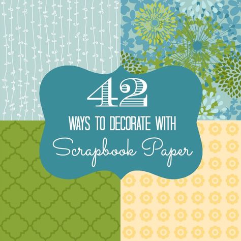 Scrapbook paper is awesome because it is relatively inexpensive, is easy to work with, and can transform and embellish just about anything in your home. I have used scrapbook paper in the past to create wedding decor, spice up my walls, transform boring objects, and create seasonal decorations for parties. Today, I am sharing with you 42 Paper Houses, Crafty Diy, Craft Time, A To Z, Diy Projects To Try, Paper Projects, Scrapbook Paper Crafts, Anthropology, Crafts To Do