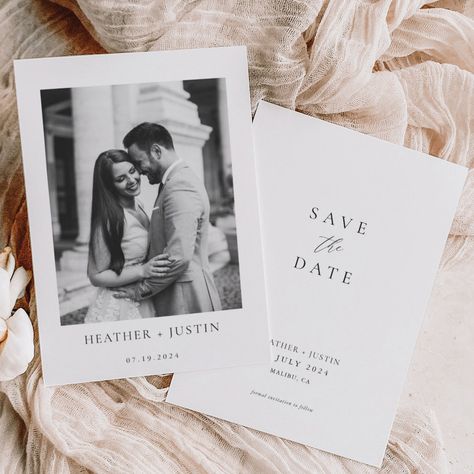 Garden Wedding Save The Date, Safe The Date, Save The Date Pictures, Wedding Ceremony Programs Template, Elegant Save The Date, Minimalist Save The Date, Save Our Date, Photo Simple, Modern Save The Dates