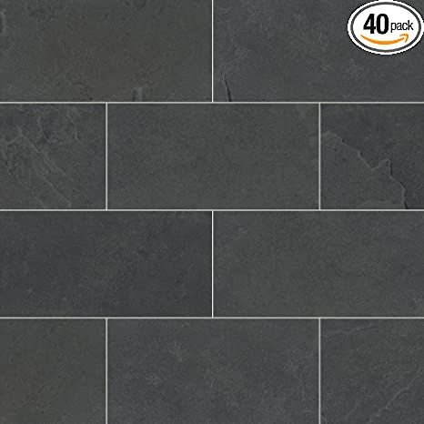 MS International Montauk Black 6 inch x 3 inch Gauged Slate Subway Tile for Kitchen Backsplash, Floor Tile, Wall Tile for Bathroom, Shower Wall Tile, 3x6 inch Mosaic Tile - - Amazon.com Tile For Kitchen Backsplash, Tile For Bathroom, Tile For Kitchen, Shower Wall Tile, Tiles For Bathroom, Bathroom Backsplash, Tile Wall, Kitchen Tiles, Subway Tile