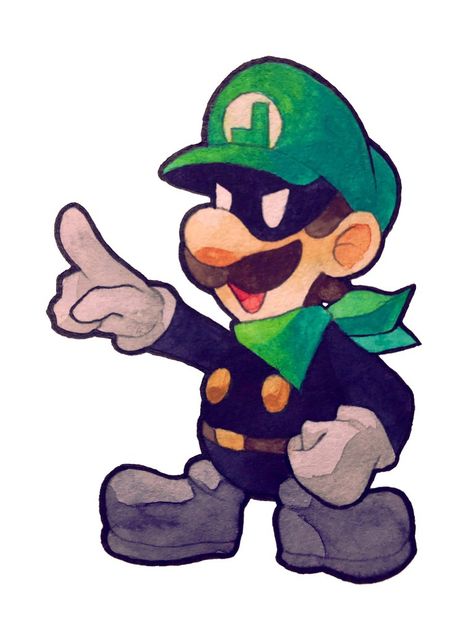 Mr L Paper Mario, Super Paper Mario Mr. L, Mr L, Mario Fan Art, Mario Stuff, Super Mario And Luigi, Brand Character, Vocaloid Characters, Paper Mario