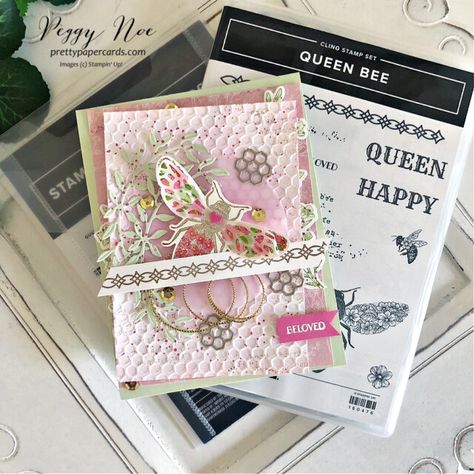 Stampin Up Queen Bee, Stampin Pretty, Bee Cards, Paper Crafting Projects, Butterfly Cards, Stamping Up Cards, Pretty Cards, Card Sketches, Queen Bee