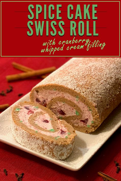 Whipped Cream Filling, Spice Cake Recipes, Swiss Roll Cake, Man Card, Wedding Cake Recipe, Cream Filling, Caking It Up, Swiss Roll, Roll Cake