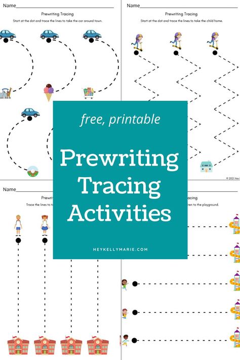 Preschool Pre-writing, Teaching Writing Preschool, Handwriting Stations Kindergarten, Preschool Prewriting Skills, Preschool Writing Activities Handwriting Practice Letter Tracing, Pre Writing Lines Free Printable, Handwriting Group Activities, Pre Writing Skills Worksheets, Prewriting Lines Free Printables