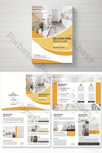 Simple yellow fashion home interior decoration Brochure#pikbest#templates Broucher Design Layout Simple, Brochure Cover Design, Brochure Design Creative, Business Brochure Design, Corporate Brochure Design, Brochure Design Inspiration, Booklet Design, Brochure Layout, Book Layout