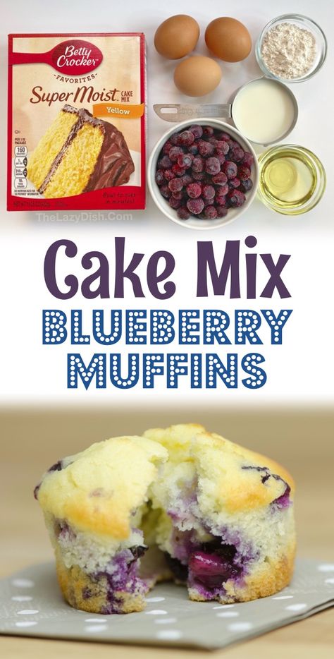 Box Blueberry Muffins Better, Lemon Blueberry Bread With Cake Mix Boxes, Cake Mix Yogurt Muffins, Lemon Blueberry Muffins From Box Cake, Blueberry Muffins From Cake Mix Recipes, Jiffy Blueberry Muffin Mix Recipes, Cake Mix Muffins Recipes, Cake Mix Blueberry Muffins, Moist Blueberry Muffins