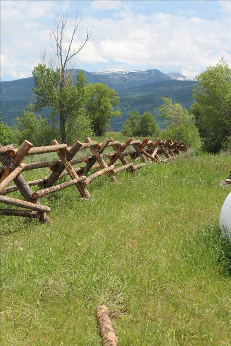 Buck and Rail Fence - Victor, Idaho Buck Rail Fence, Buck And Rail Fence, Log Fencing, Entrance Fence, Victor Idaho, Ranch Fence, Log Fence, Ranch Fencing, Fences Ideas